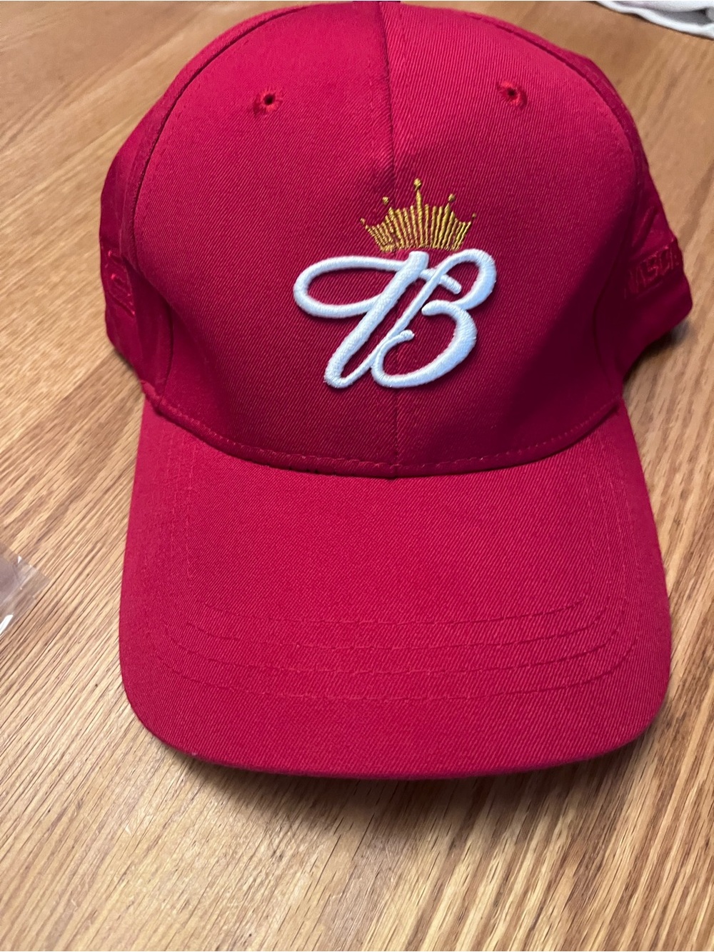 Red Baseball Cap with Crown Budweiser Embroidery
